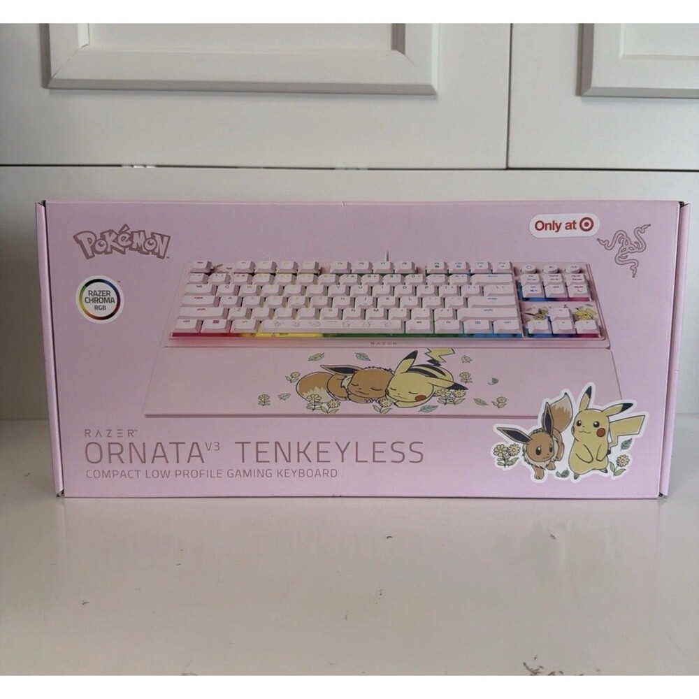 Pokemon x Razer Ornata V3 X Tenkeyless  Keyboard Pikachu & Eevee Edition